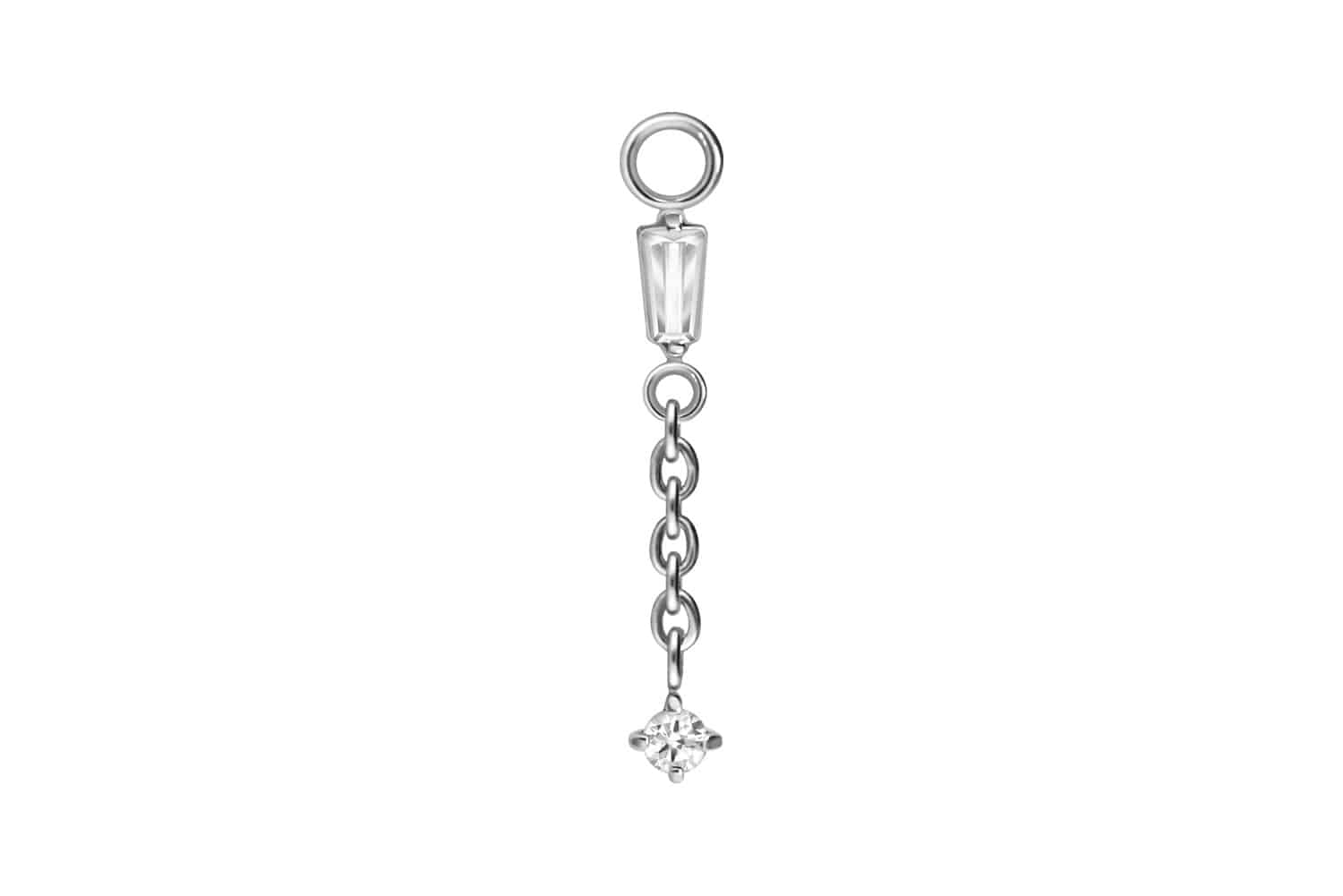 Chirurgenstahl Anhänger für Clicker 2 KRISTALLE + KETTE von Piercingline